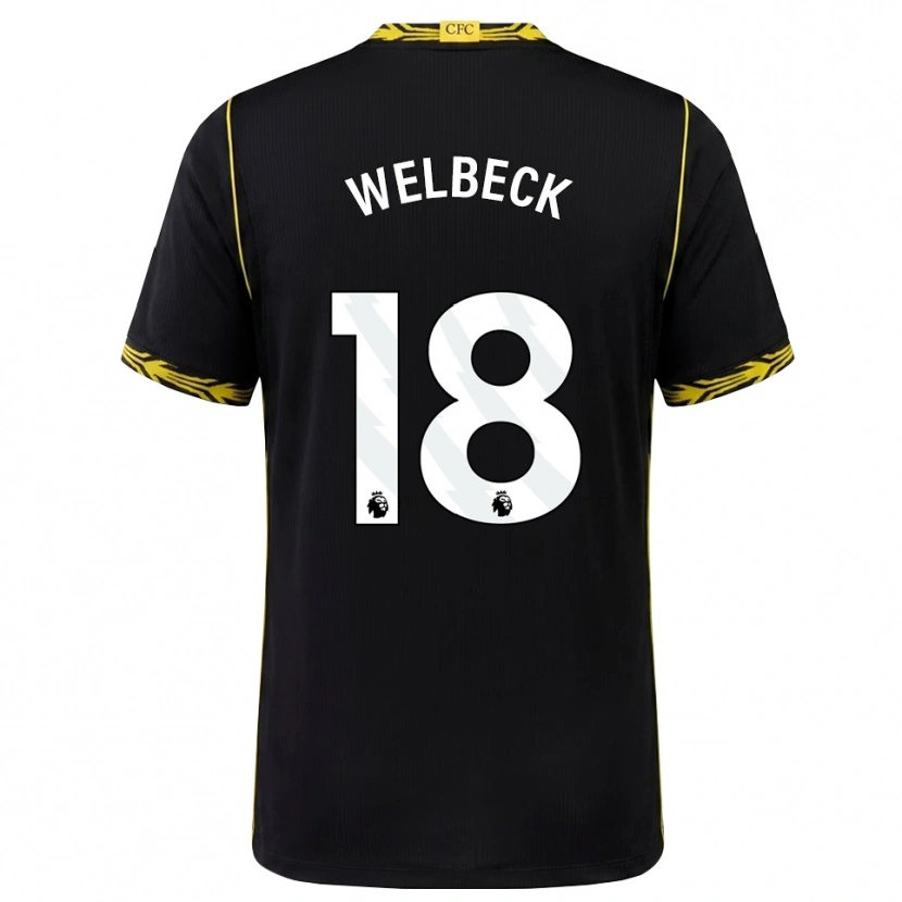 Danxen Mann Danny Welbeck #18 Svart Gul Bortetrøye Drakt Trøye 2026/27 Skjorter T-Skjorte
