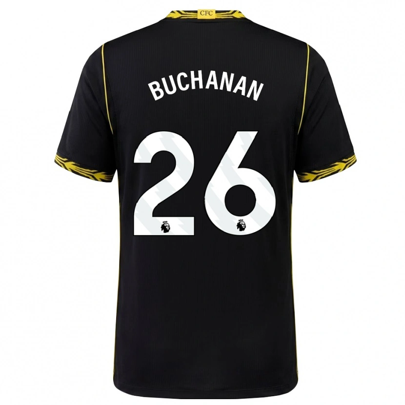 Danxen Mann Kadeisha Buchanan #26 Svart Gul Bortetrøye Drakt Trøye 2026/27 Skjorter T-Skjorte