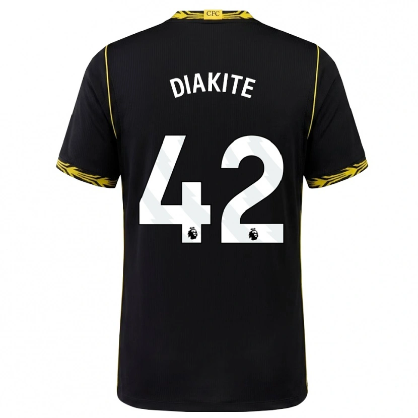 Danxen Mann Calvin Diakite #42 Svart Gul Bortetrøye Drakt Trøye 2026/27 Skjorter T-Skjorte