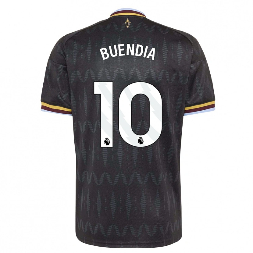 Danxen Mann Emiliano Buendía #10 Blå Kornblomst Svart Gul Bortetrøye Drakt Trøye 2026/27 Skjorter T-Skjorte