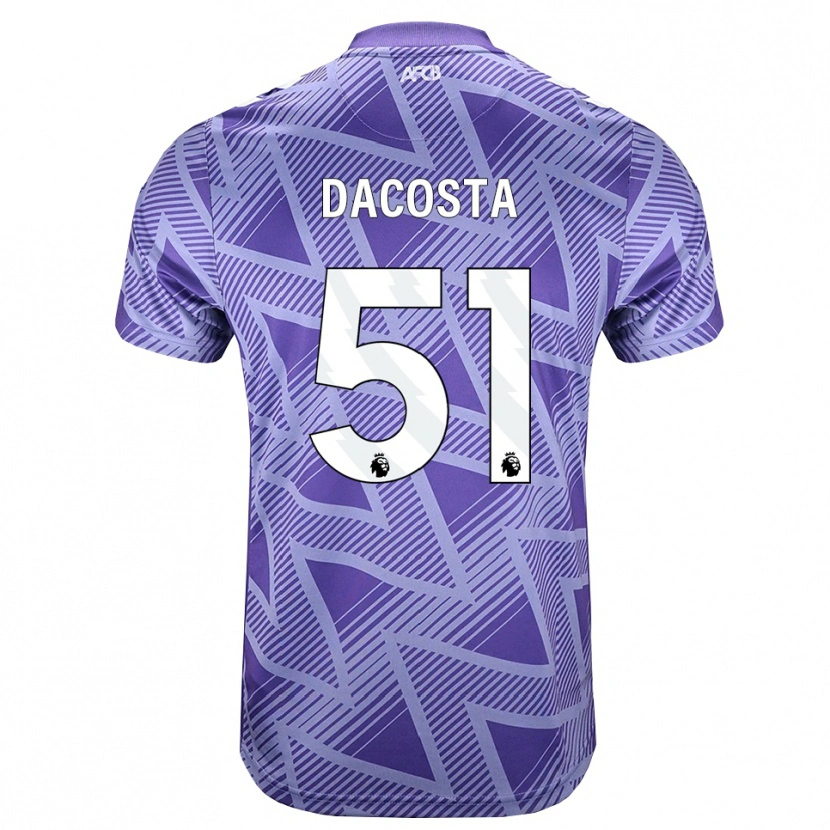 Danxen Mann Malcom Dacosta González #51 Blek Fiolettrød Hvit Bortetrøye Drakt Trøye 2026/27 Skjorter T-Skjorte
