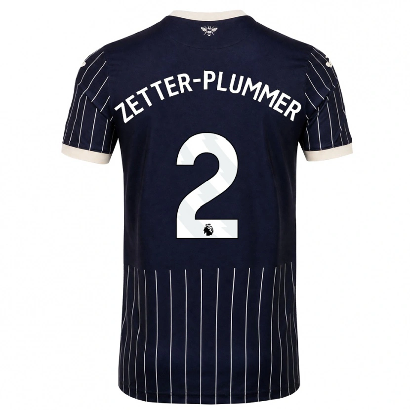 Danxen Mann Josh Zetter-Plummer #2 Svart Hvit Bortetrøye Drakt Trøye 2026/27 Skjorter T-Skjorte