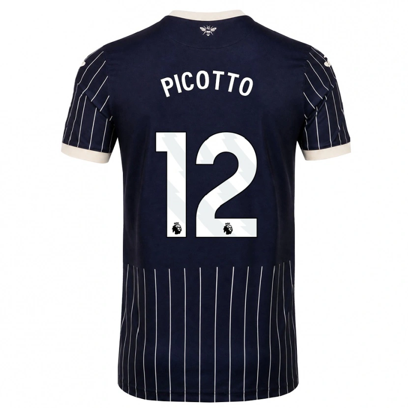 Danxen Mann Luca Picotto #12 Svart Hvit Bortetrøye Drakt Trøye 2026/27 Skjorter T-Skjorte