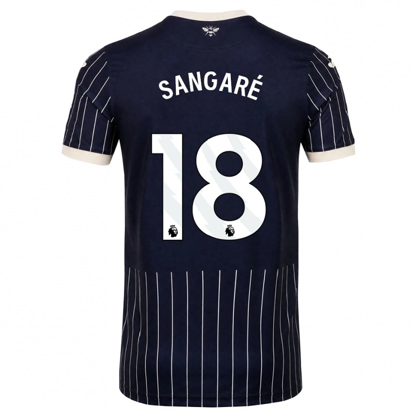 Danxen Mann Mamadou Sangaré #18 Svart Hvit Bortetrøye Drakt Trøye 2026/27 Skjorter T-Skjorte