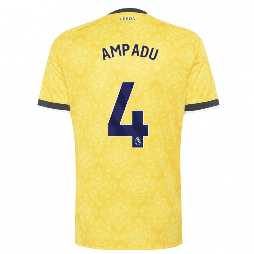 Danxen Mann Ethan Ampadu #4 Gul Hvit Svart Bortetrøye Drakt Trøye 2026/27 Skjorter T-Skjorte
