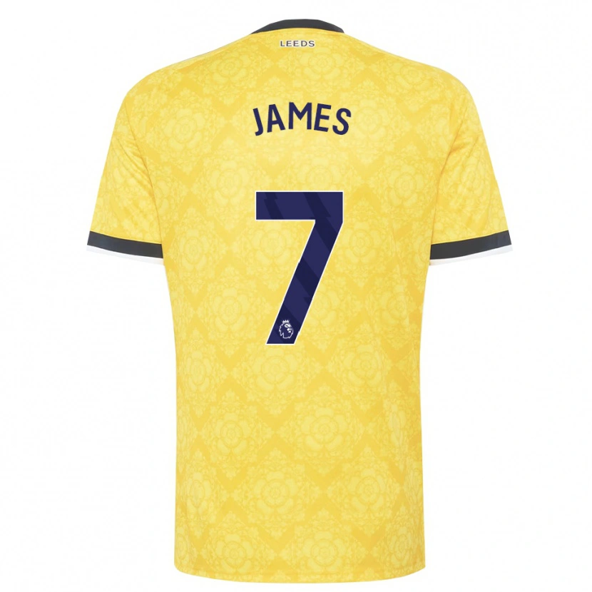 Danxen Mann Daniel James #7 Gul Hvit Svart Bortetrøye Drakt Trøye 2026/27 Skjorter T-Skjorte