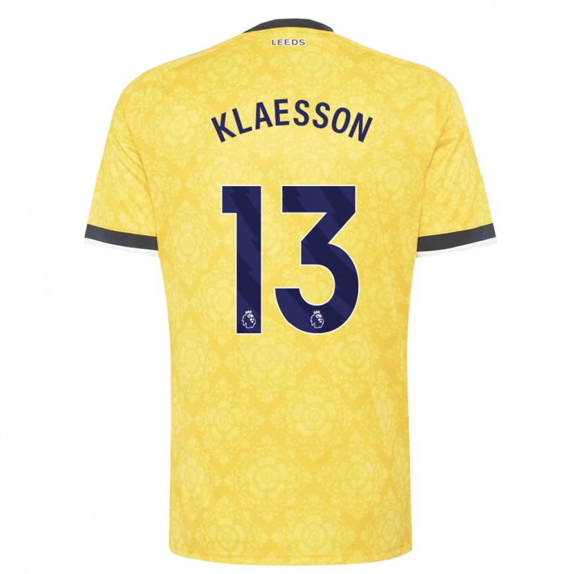 Danxen Mann Kristoffer Klaesson #13 Gul Hvit Svart Bortetrøye Drakt Trøye 2026/27 Skjorter T-Skjorte