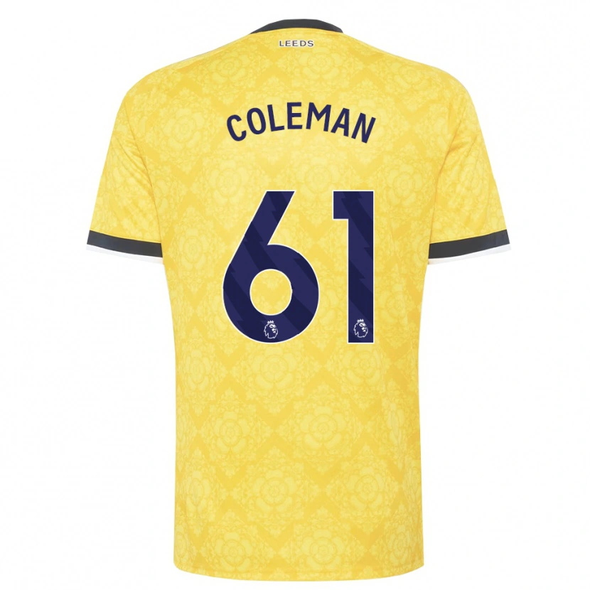 Danxen Mann Cian Coleman #61 Gul Hvit Svart Bortetrøye Drakt Trøye 2026/27 Skjorter T-Skjorte