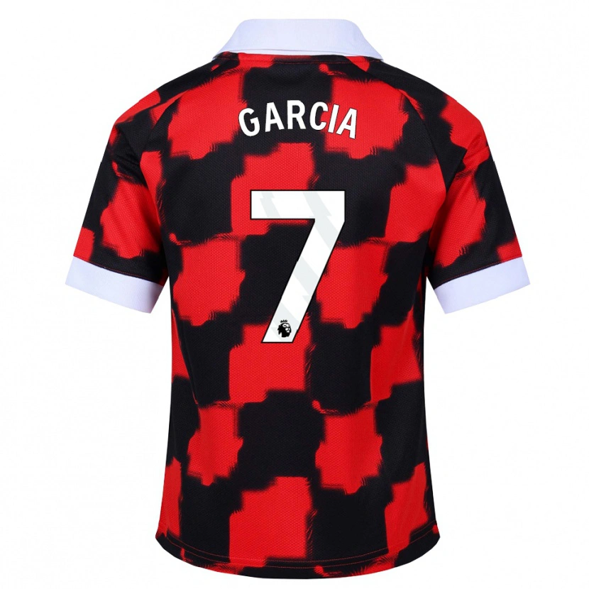 Danxen Mann Gonzalo García #7 Rød Hvit Svart Bortetrøye Drakt Trøye 2026/27 Skjorter T-Skjorte