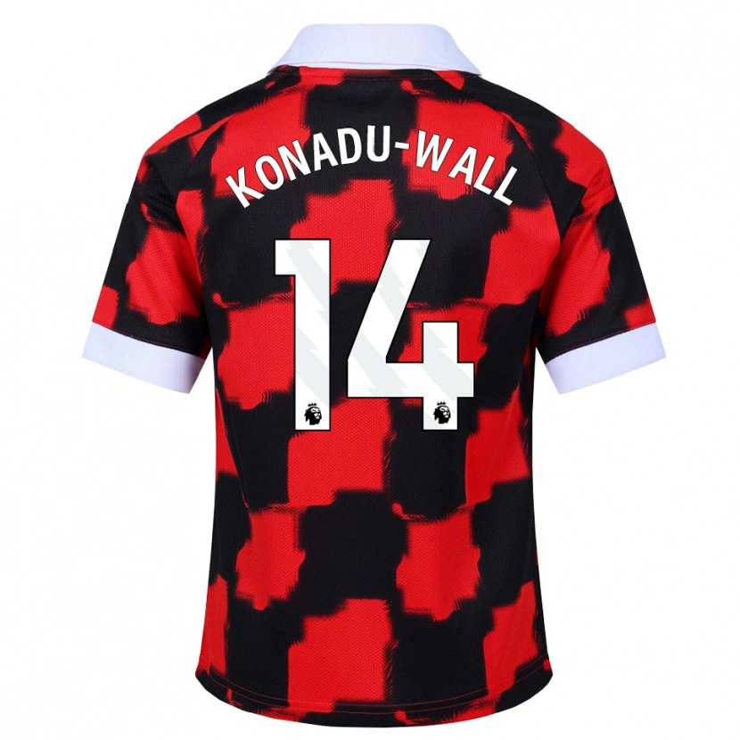 Danxen Mann Lewis Konadu-Wall #14 Rød Hvit Svart Bortetrøye Drakt Trøye 2026/27 Skjorter T-Skjorte