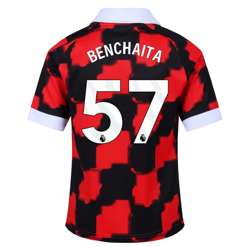 Danxen Mann Nazim Benchaita #57 Rød Hvit Svart Bortetrøye Drakt Trøye 2026/27 Skjorter T-Skjorte