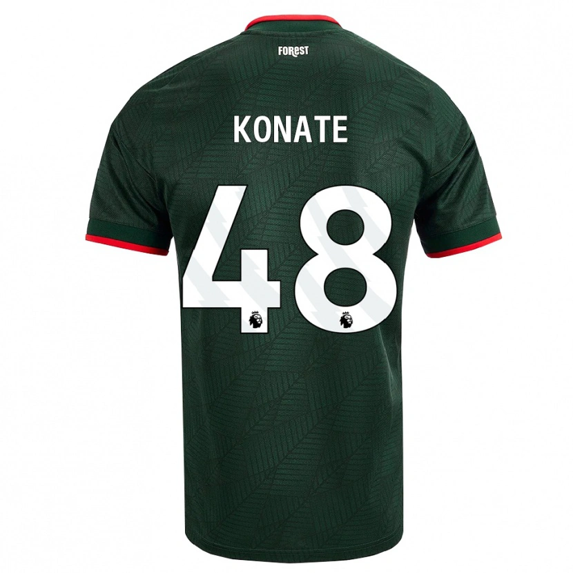 Danxen Mann Ateef Konaté #48 Mørk Grønn Rød Bortetrøye Drakt Trøye 2026/27 Skjorter T-Skjorte