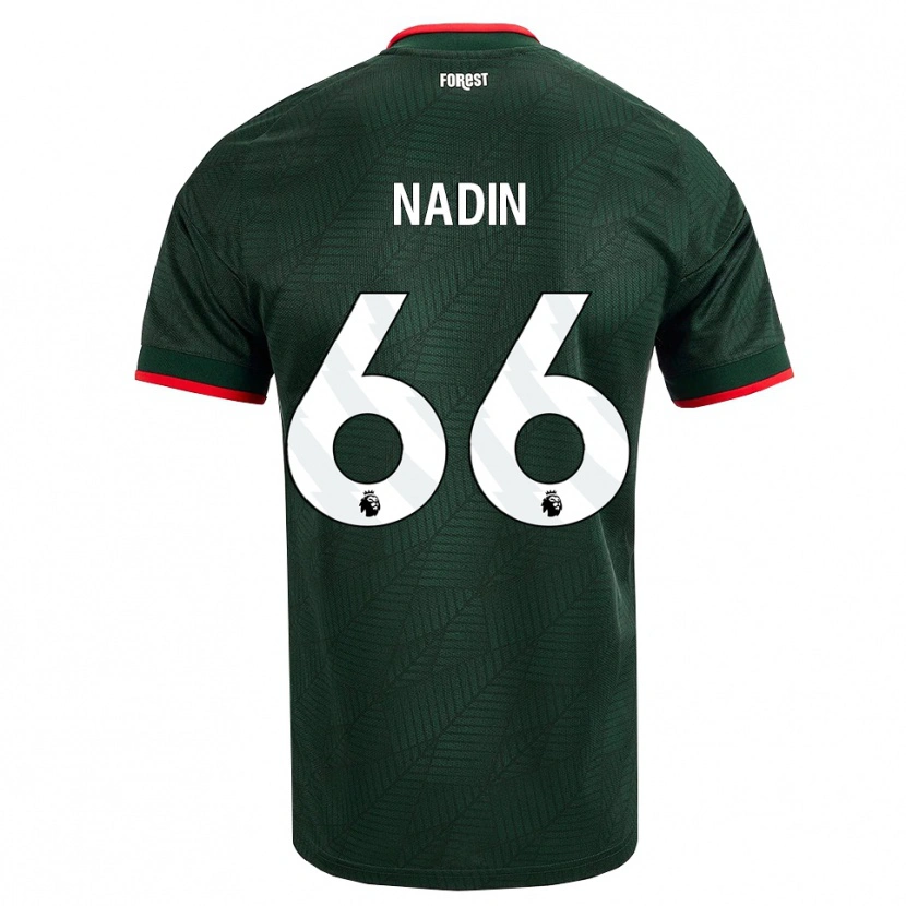 Danxen Mann Jack Nadin #66 Mørk Grønn Rød Bortetrøye Drakt Trøye 2026/27 Skjorter T-Skjorte