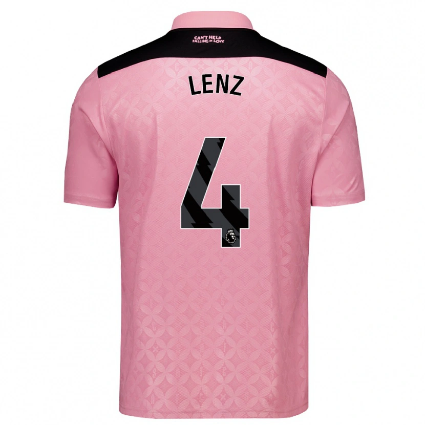 Danxen Mann Elias Lenz #4 Lys Rosa Svart Bortetrøye Drakt Trøye 2026/27 Skjorter T-Skjorte