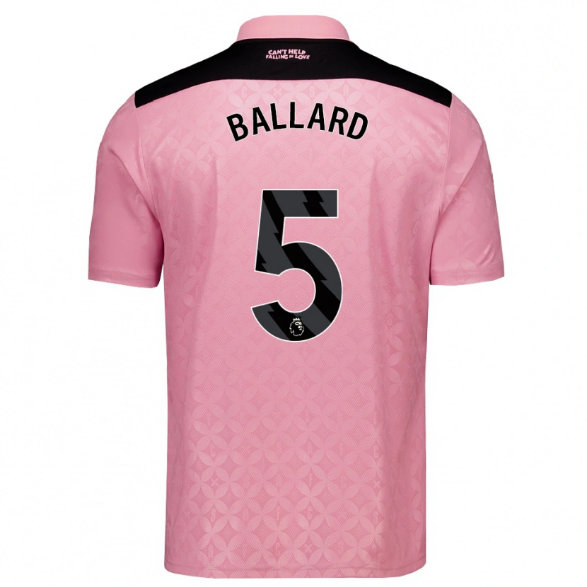 Danxen Mann Dan Ballard #5 Lys Rosa Svart Bortetrøye Drakt Trøye 2026/27 Skjorter T-Skjorte