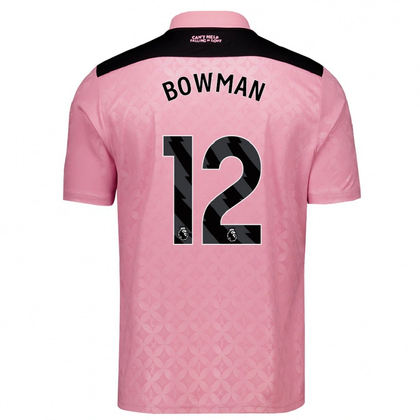 Danxen Mann Arron Bowman #12 Lys Rosa Svart Bortetrøye Drakt Trøye 2026/27 Skjorter T-Skjorte