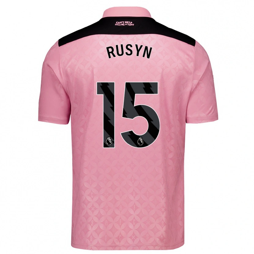 Danxen Mann Nazariy Rusyn #15 Lys Rosa Svart Bortetrøye Drakt Trøye 2026/27 Skjorter T-Skjorte