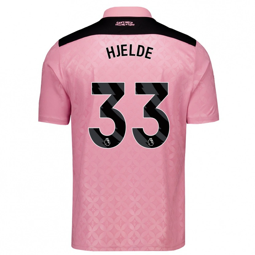 Danxen Mann Leo Fuhr Hjelde #33 Lys Rosa Svart Bortetrøye Drakt Trøye 2026/27 Skjorter T-Skjorte