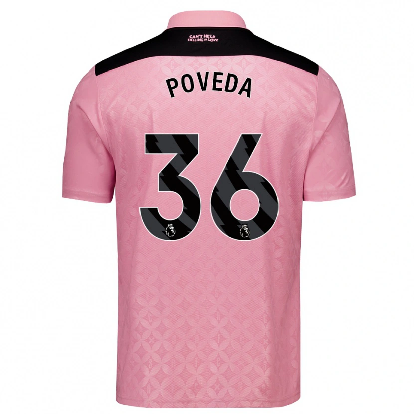 Danxen Mann Ian Poveda #36 Lys Rosa Svart Bortetrøye Drakt Trøye 2026/27 Skjorter T-Skjorte