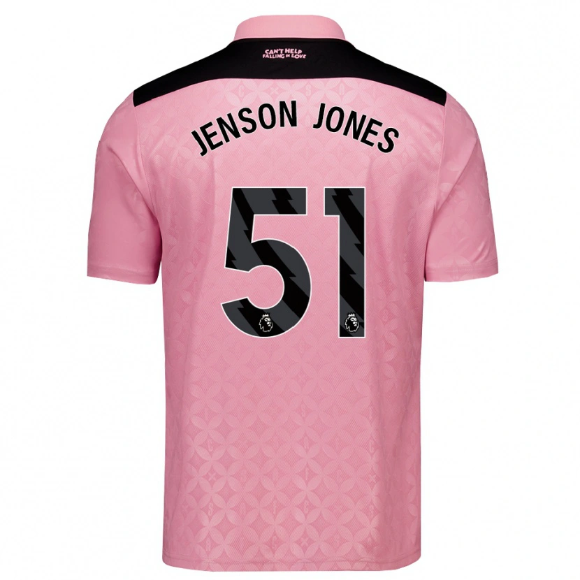 Danxen Mann Jenson Jones #51 Lys Rosa Svart Bortetrøye Drakt Trøye 2026/27 Skjorter T-Skjorte