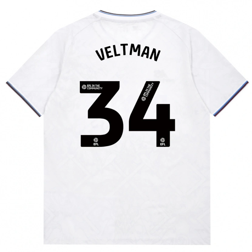 Danxen Mann Joël Veltman #34 Burgunder Hvit Bortetrøye Drakt Trøye 2026/27 Skjorter T-Skjorte