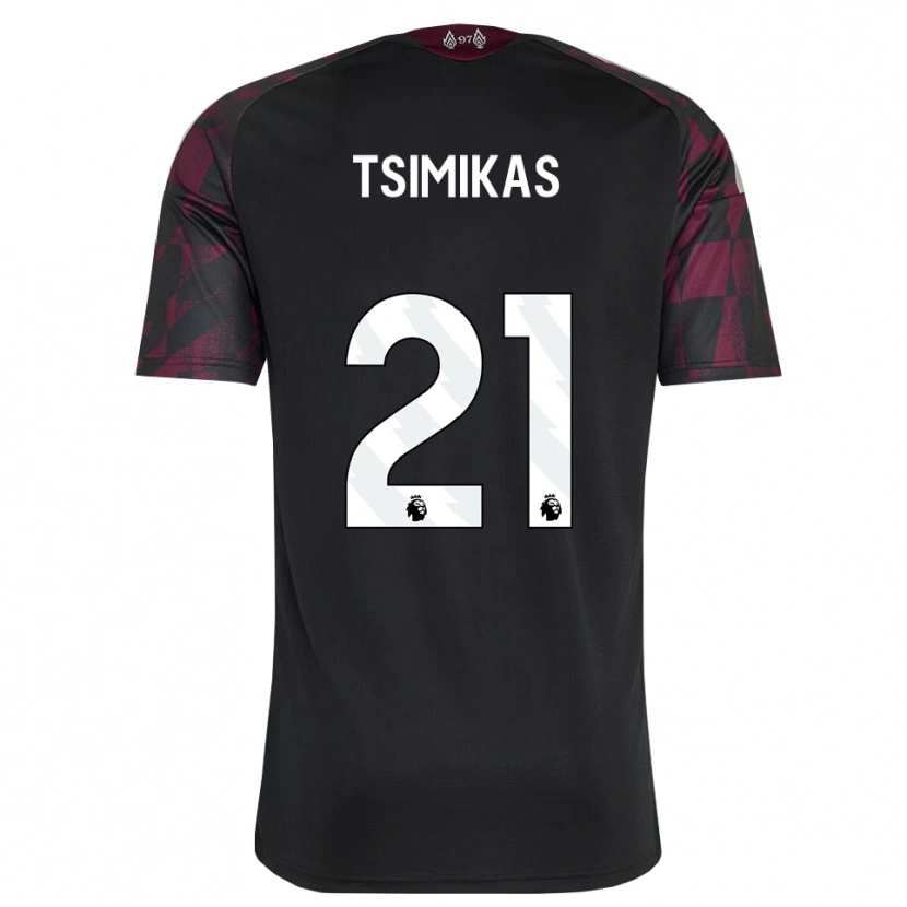 Danxen Mann Konstantinos Tsimikas #21 Svart Hvit Lilla Tredje Sett Drakt Trøye 2026/27 Skjorter T-Skjorte