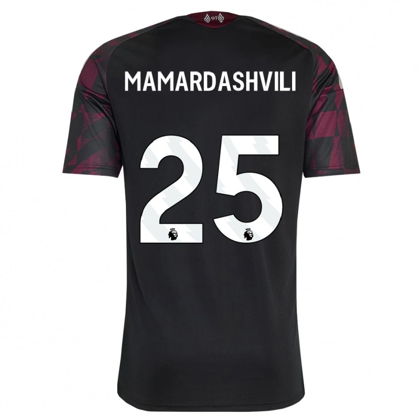 Danxen Mann Giorgi Mamardashvili #25 Svart Hvit Lilla Tredje Sett Drakt Trøye 2026/27 Skjorter T-Skjorte