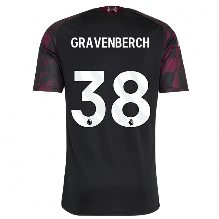 Danxen Mann Ryan Gravenberch #38 Svart Hvit Lilla Tredje Sett Drakt Trøye 2026/27 Skjorter T-Skjorte