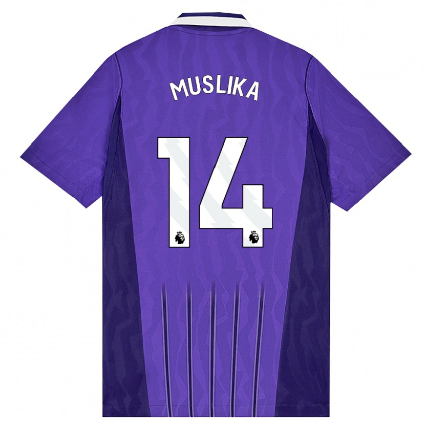 Danxen Mann Armend Muslika #14 Lilla Hvit Tredje Sett Drakt Trøye 2026/27 Skjorter T-Skjorte