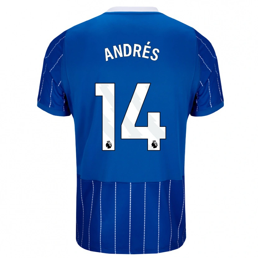 Danxen Mann Chema Andrés #14 Mellomblå Hvit Hjemmetrøye Drakt Trøye 2026/27 Skjorter T-Skjorte