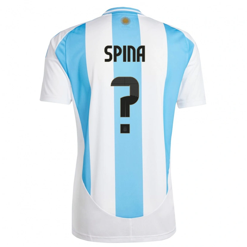 Danxen Barn Argentina Gerónimo Spina #0 Hvit Blå Hjemmetrøye Drakt Trøye 24-26 Skjorter T-Skjorte