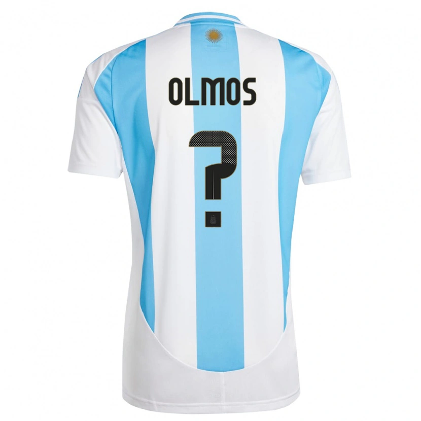 Danxen Barn Argentina Tomás Olmos #0 Hvit Blå Hjemmetrøye Drakt Trøye 24-26 Skjorter T-Skjorte