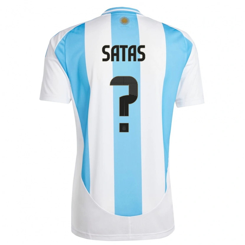 Danxen Barn Argentina Matías Satas #0 Hvit Blå Hjemmetrøye Drakt Trøye 24-26 Skjorter T-Skjorte
