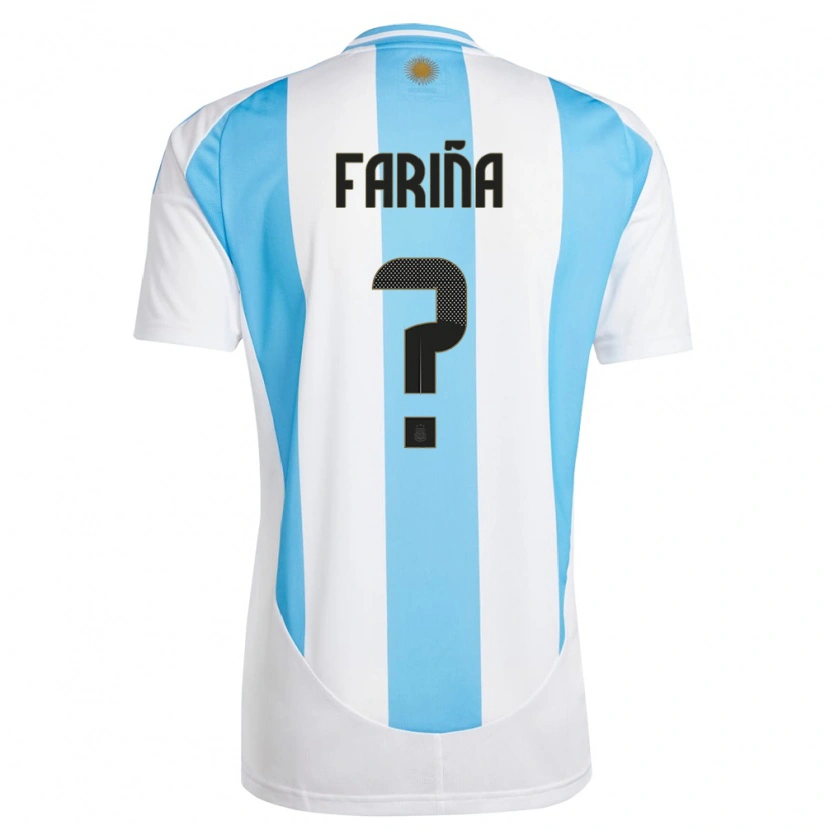 Danxen Barn Argentina Benjamín Fariña #0 Hvit Blå Hjemmetrøye Drakt Trøye 24-26 Skjorter T-Skjorte