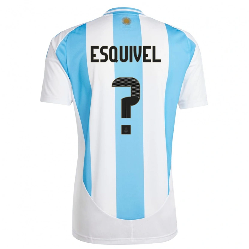 Danxen Barn Argentina Felipe Esquivel #0 Hvit Blå Hjemmetrøye Drakt Trøye 24-26 Skjorter T-Skjorte