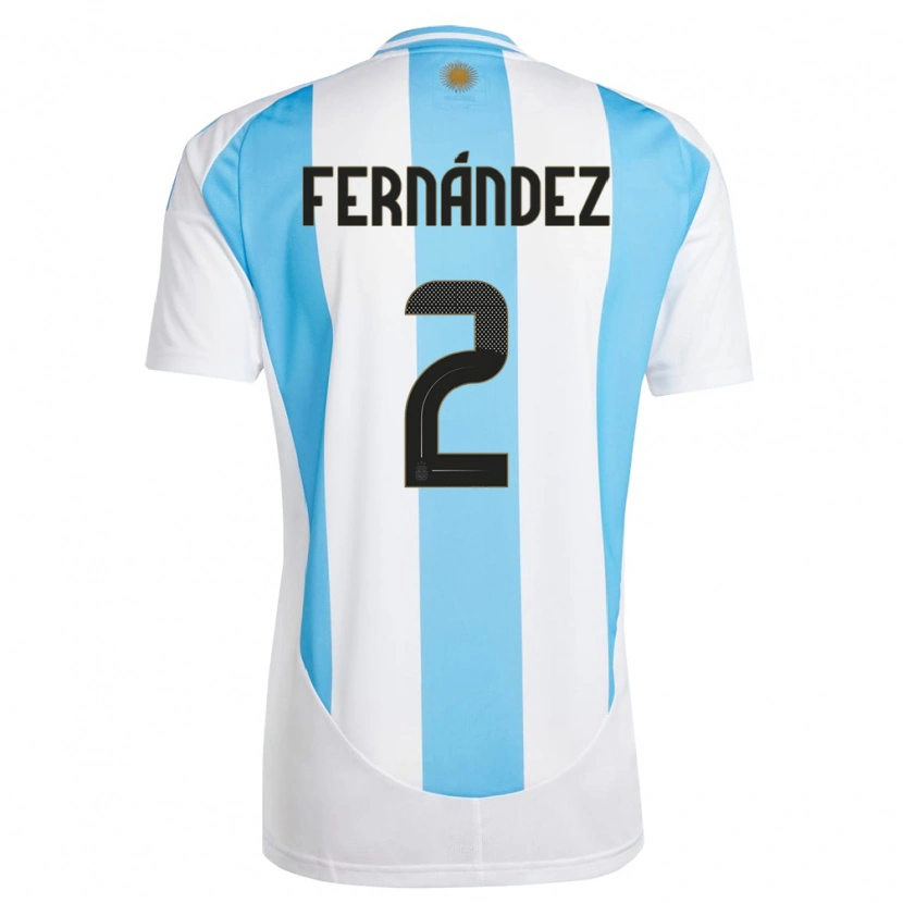 Danxen Barn Argentina Damián Fernández #2 Hvit Blå Hjemmetrøye Drakt Trøye 24-26 Skjorter T-Skjorte