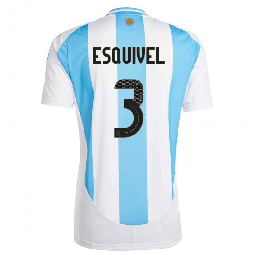 Danxen Barn Argentina Lucas Esquivel #3 Hvit Blå Hjemmetrøye Drakt Trøye 24-26 Skjorter T-Skjorte