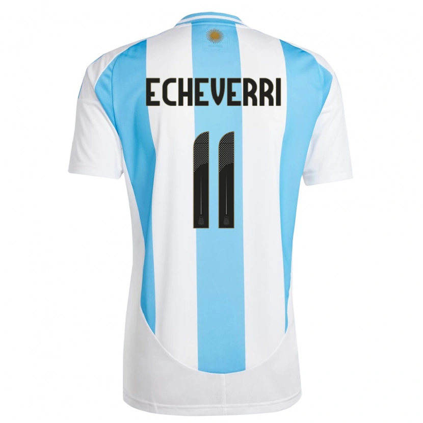 Danxen Barn Argentina Claudio Echeverri #11 Hvit Blå Hjemmetrøye Drakt Trøye 24-26 Skjorter T-Skjorte