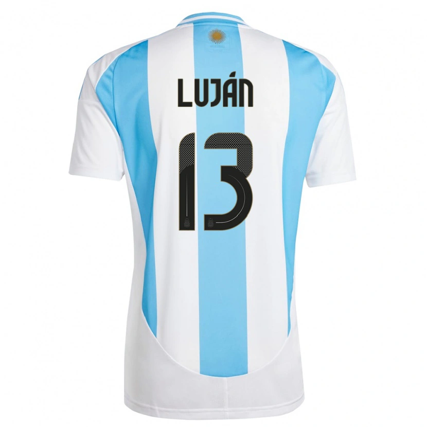 Danxen Barn Argentina Gonzalo Luján #13 Hvit Blå Hjemmetrøye Drakt Trøye 24-26 Skjorter T-Skjorte