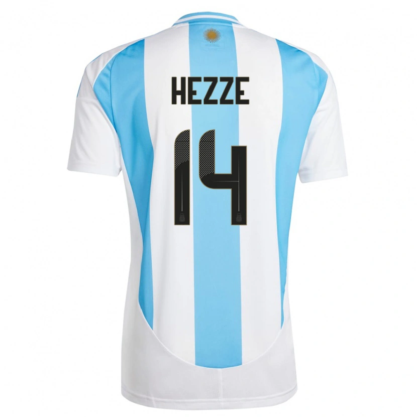 Danxen Barn Argentina Santiago Hezze #14 Hvit Blå Hjemmetrøye Drakt Trøye 24-26 Skjorter T-Skjorte