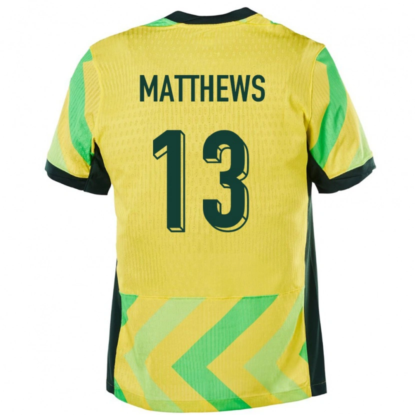 Danxen Barn Australia Hayden Matthews #13 Gyllen Hjemmetrøye Drakt Trøye 24-26 Skjorter T-Skjorte