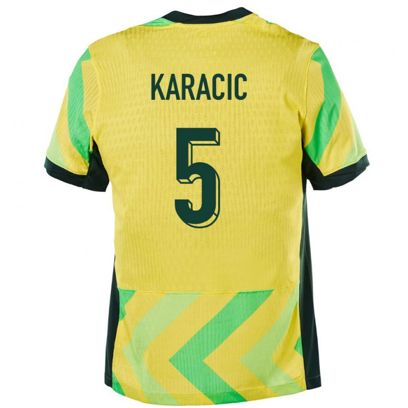 Danxen Barn Australia Fran Karacic #5 Gyllen Hjemmetrøye Drakt Trøye 24-26 Skjorter T-Skjorte