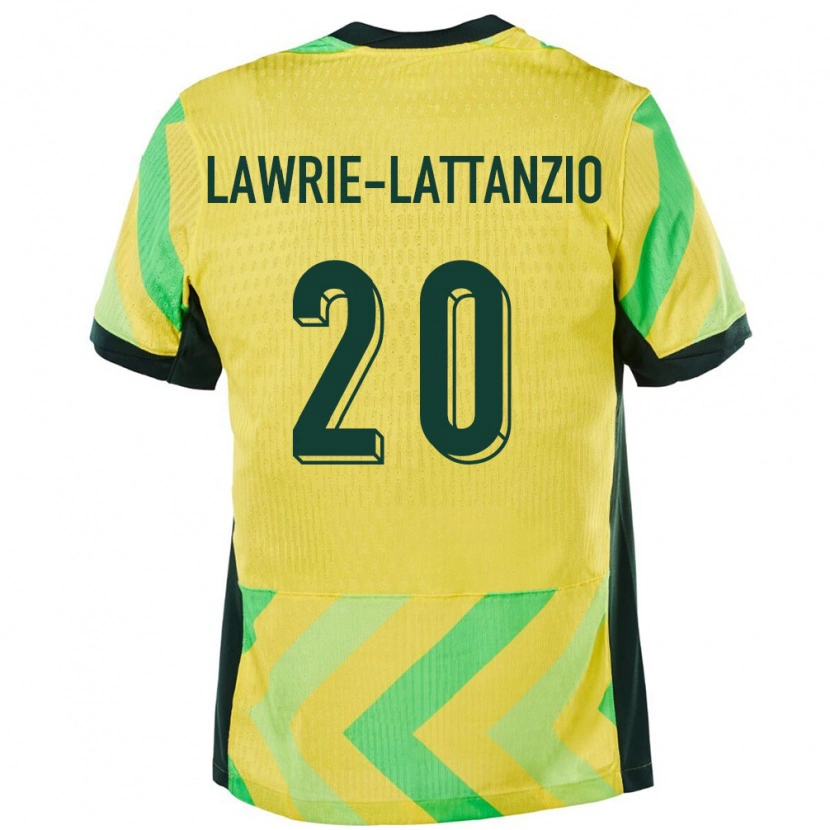 Danxen Barn Australia Luis Lawrie Lattanzio #20 Gyllen Hjemmetrøye Drakt Trøye 24-26 Skjorter T-Skjorte