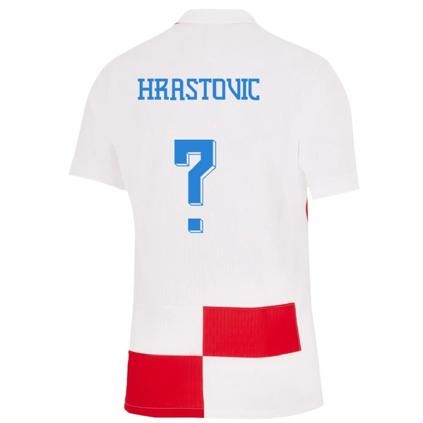 Danxen Barn Kroatia Zvonimir Hrastovic #0 Hvit Rød Hjemmetrøye Drakt Trøye 24-26 Skjorter T-Skjorte