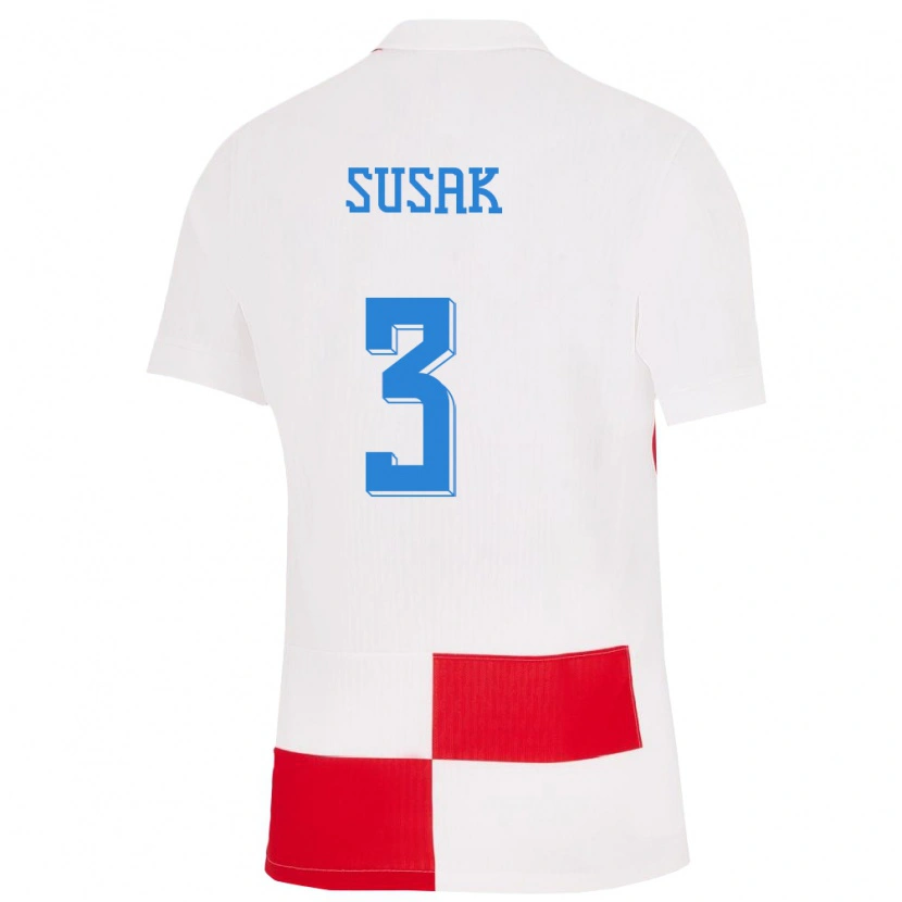 Danxen Barn Kroatia Ante Susak #3 Hvit Rød Hjemmetrøye Drakt Trøye 24-26 Skjorter T-Skjorte