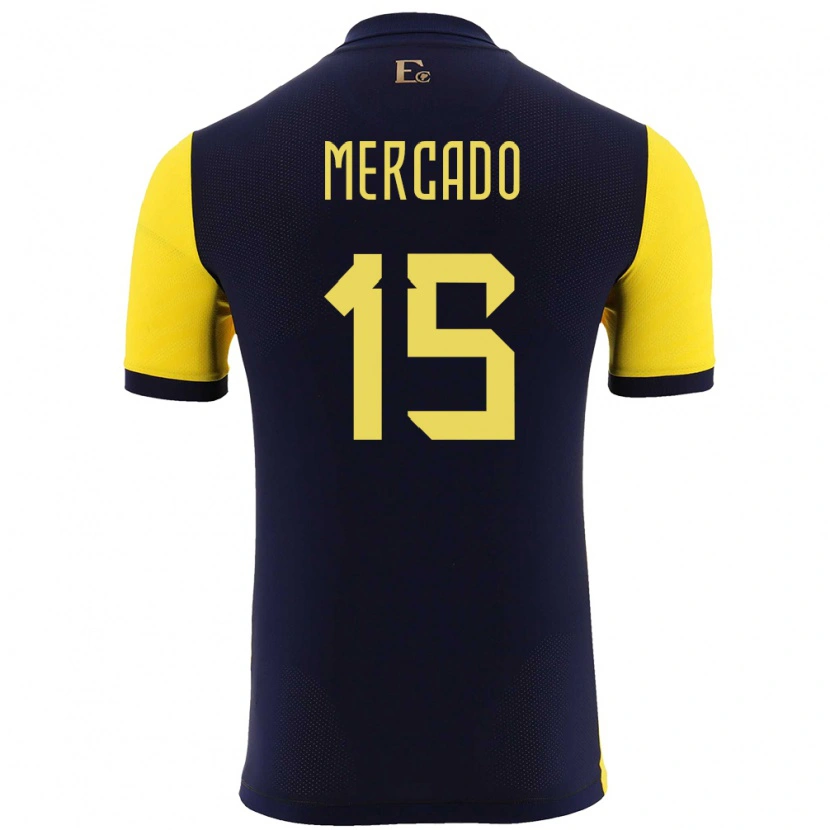 Danxen Barn Ecuador John Mercado #15 Gul Hjemmetrøye Drakt Trøye 24-26 Skjorter T-Skjorte