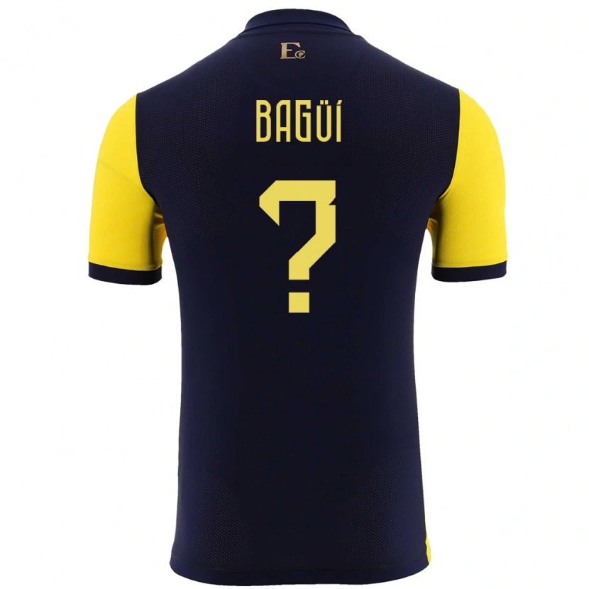 Danxen Barn Ecuador Diogo Bagüí #0 Gul Hjemmetrøye Drakt Trøye 24-26 Skjorter T-Skjorte