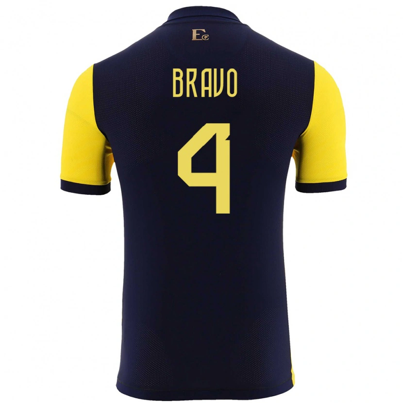 Danxen Barn Ecuador Jhon Bravo #4 Gul Hjemmetrøye Drakt Trøye 24-26 Skjorter T-Skjorte