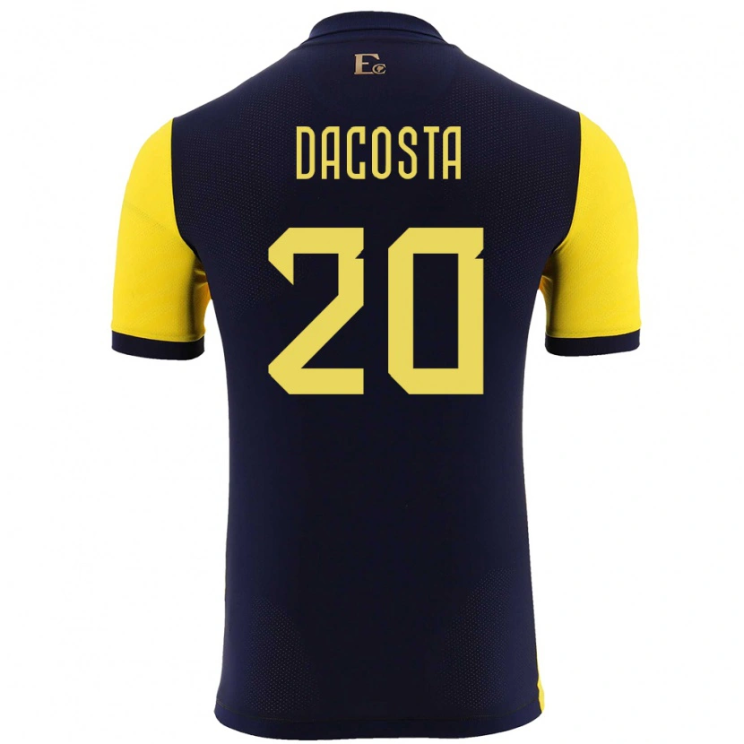 Danxen Barn Ecuador Malcom Dacosta #20 Gul Hjemmetrøye Drakt Trøye 24-26 Skjorter T-Skjorte
