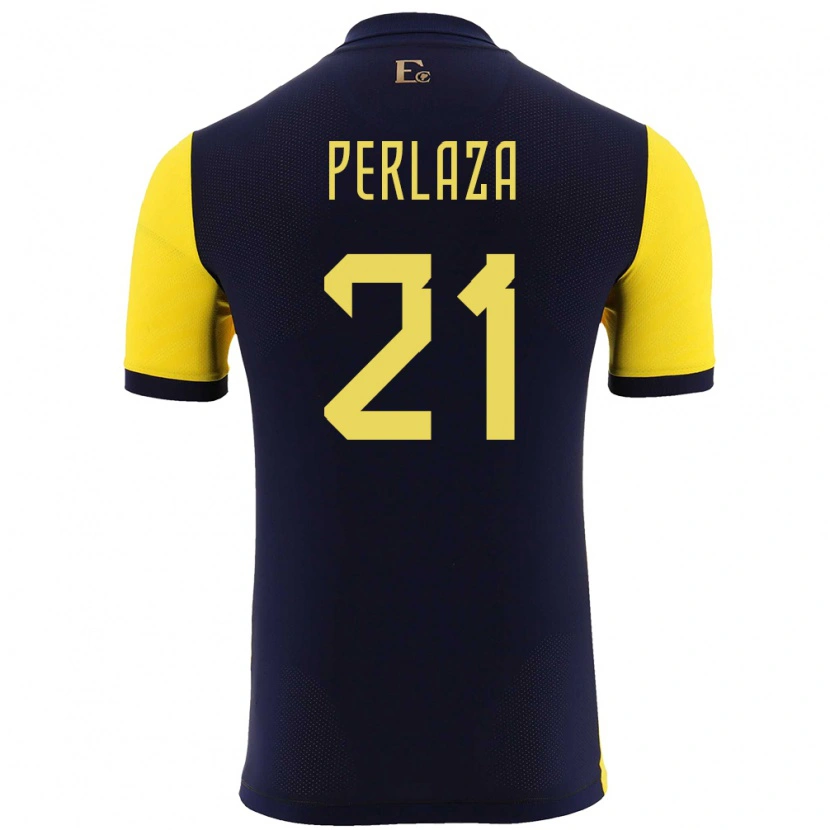 Danxen Barn Ecuador Ronald Perlaza #21 Gul Hjemmetrøye Drakt Trøye 24-26 Skjorter T-Skjorte